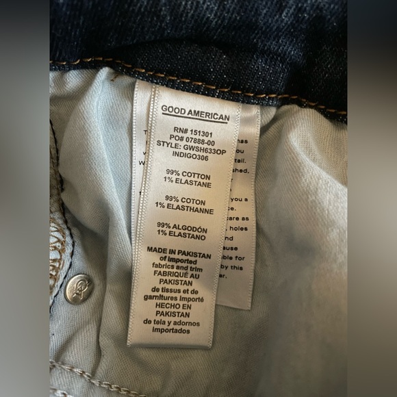 NWT Good American Good Waist Step Hem Skinny Jeans Dark Blue Denim Size 10 - Picture 10 of 13